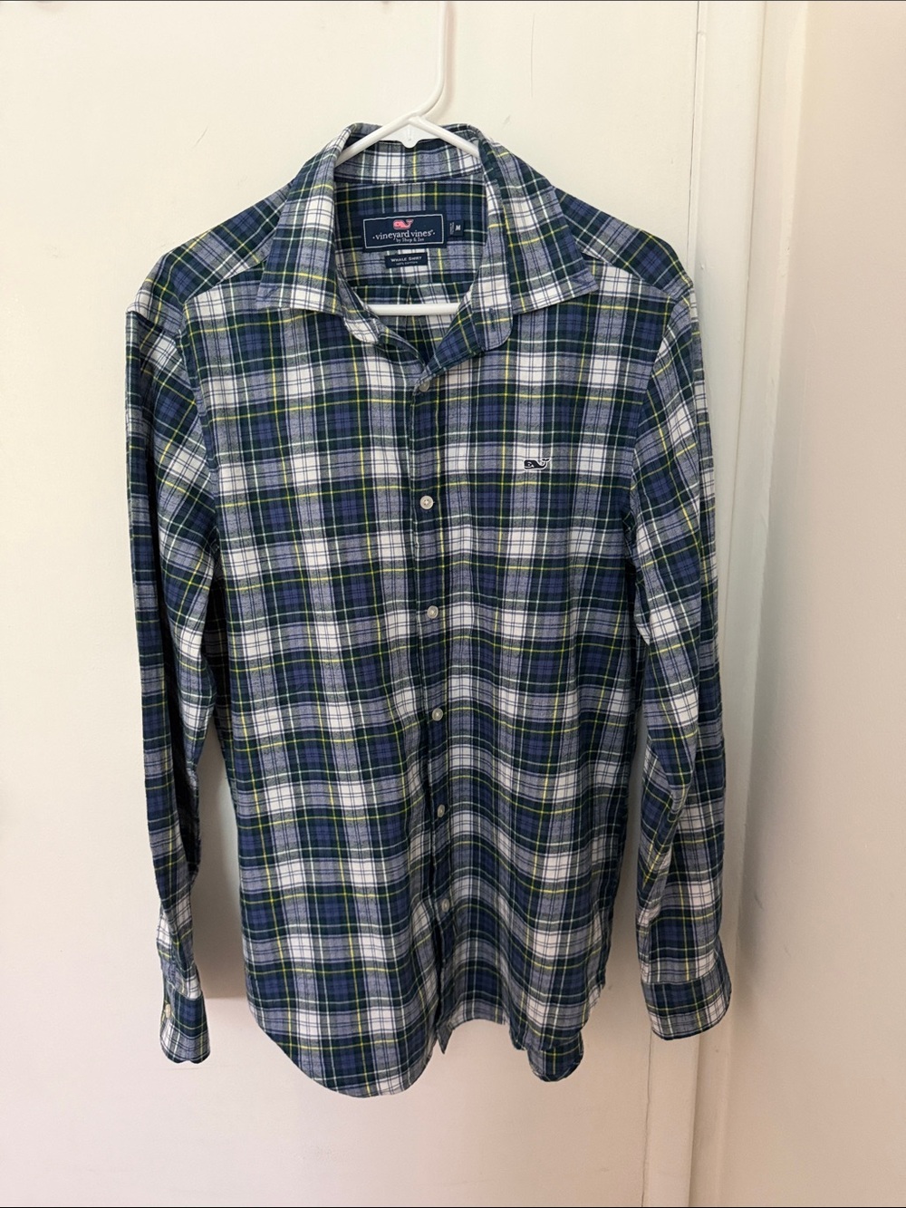 Vineyard Vines Navy, Green & White Plaid Button-Down Shirt